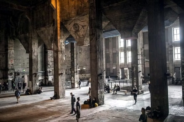 Inside building